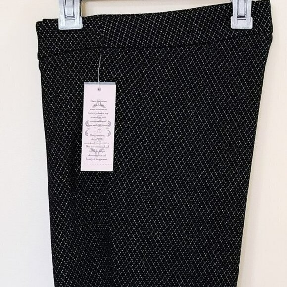 NWT Nanette Lepore Houndstooth Metallic Shimmer Stretch Skinny Dress Pants - Picture 7 of 8